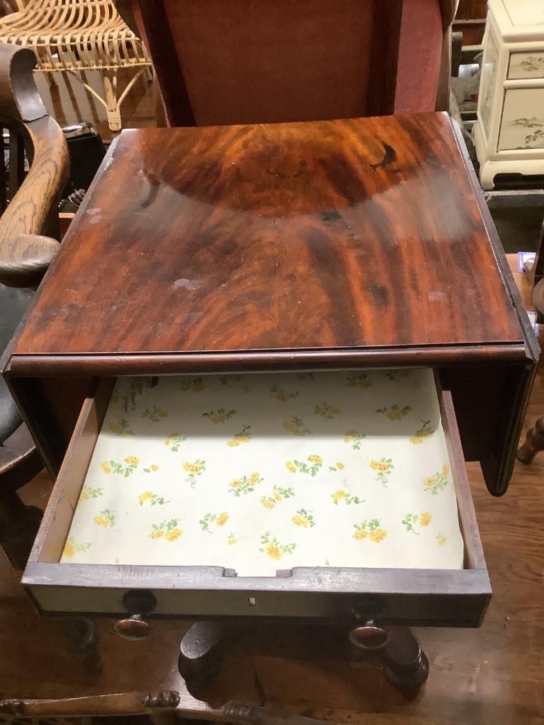 A Victorian mahogany drop flap work table